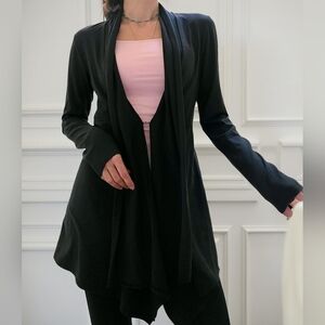 Athleta Black Open Front Cardigan Hook Closure